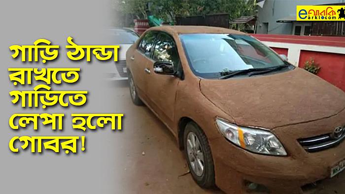 গাড়ি ঠান্ডা রাখতে গাড়িতে গোবর লেপে দিলেন এক ভারতীয়