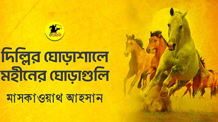 দিল্লির ঘোড়াশালে মহীনের ঘোড়াগুলি
