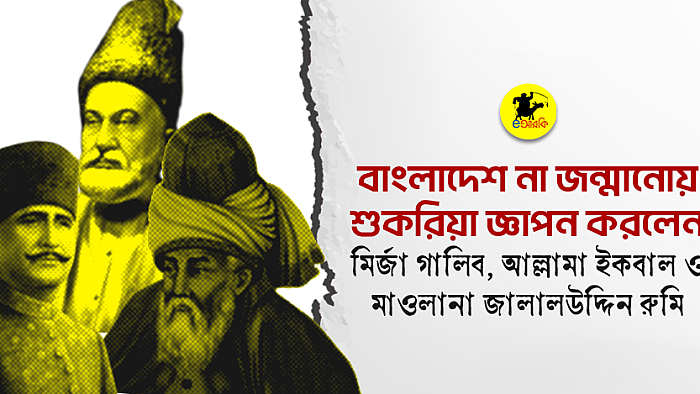 বাংলাদেশ না জন্মানোয় শুকরিয়া জ্ঞাপন করলেন মির্জা গালিব, আল্লামা ইকবাল ও মাওলানা জালালউদ্দিন রুমি