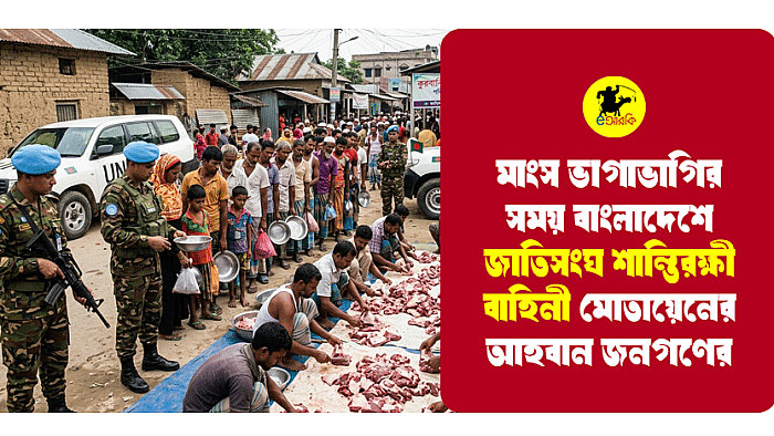 মাংস ভাগাভাগির সময় বাংলাদেশে জাতিসংঘ শান্তিরক্ষী বাহিনী মোতায়েনের আহ্বান জনগণের