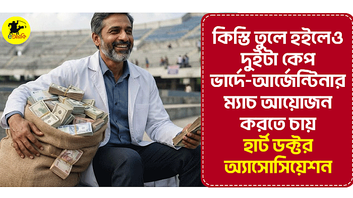 কিস্তি তুলে হইলেও দুইটা কেপ ভার্দে-আর্জেন্টিনার ম্যাচ আয়োজন করতে চায় হার্ট ডক্টর অ্যাসোসিয়েশন