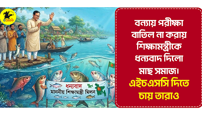 বন্যায় পরীক্ষা বাতিল না করায় শিক্ষামন্ত্রীকে ধন্যবাদ দিলো মাছ সমাজ। এইচএসসি দিতে চায় তারাও