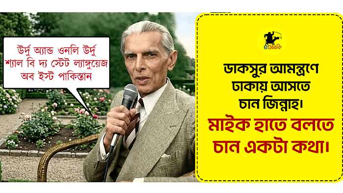 ডাকসুর আমন্ত্রণে ঢাকায় আসতে চান জিন্নাহ। মাইক হাতে বলতে চান একটা কথা।