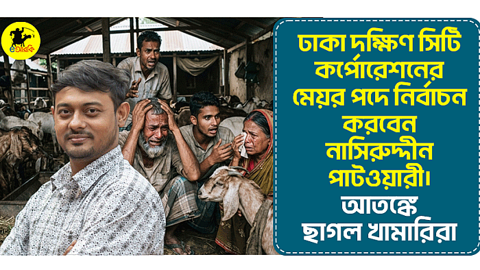 ঢাকা দক্ষিণ সিটি কর্পোরেশনের মেয়র পদে নির্বাচন করবেন নাসিরুদ্দীন পাটওয়ারী। আতঙ্কে ছাগল খামারিরা!