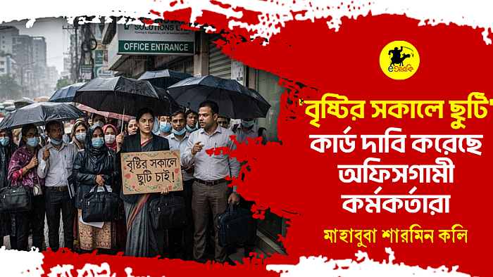 বৃষ্টির সকালে ছুটি' কার্ড দাবি করেছে অফিসগামী কর্মকর্তারা
